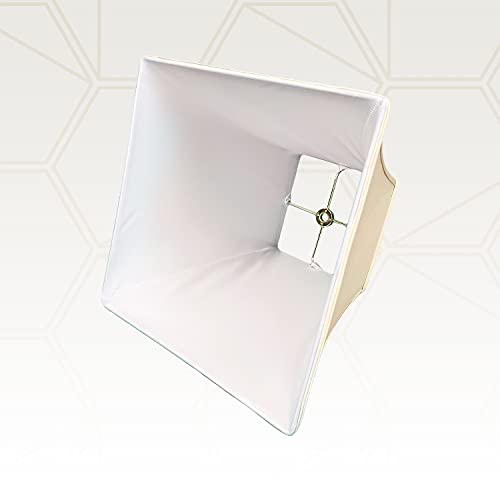Image of Royal Designs, Inc. Regal Series Square Bell Lamp Shade, 5 x 10 x 9, Linen Eggshell, Set of 2