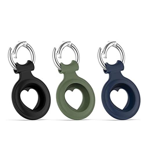 3 llaveros con forma de corazón para Airtag, funda protectora en forma de corazón, antimanchas, antiarañazos y resistente, compatible con Apple Airtag. Se puede combinar con cualquier mochila.