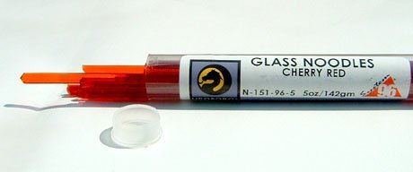 Fusing Glass Supplies COE 96 Cherry Red Semi Opal Noodles 5 Oz Tube UN1019