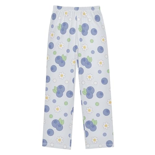 Blueberries Flowers Dots Boys Pants for Kids Jogger Pants with Pockets S-XL