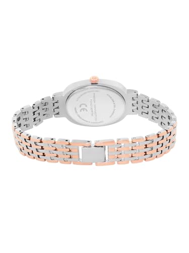 Image of French Connection Sunray Silver Oval Dial with Rose Two Tone Stainless Steel Strap Watch for Womens - FCN0130RTM
