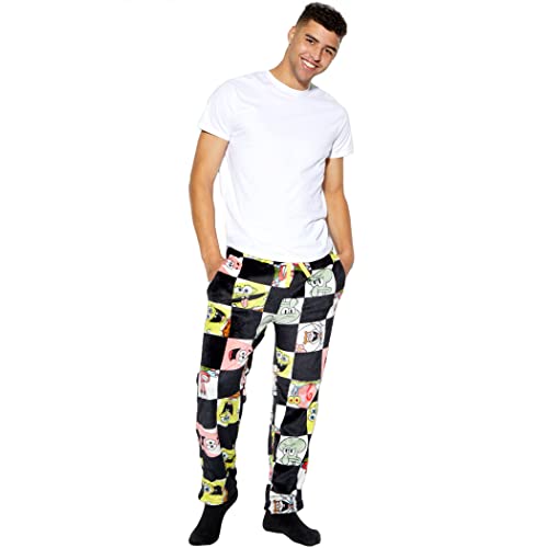 SpongeBob SquarePants Checkerboard Character AOP Plush Sleep Pants3