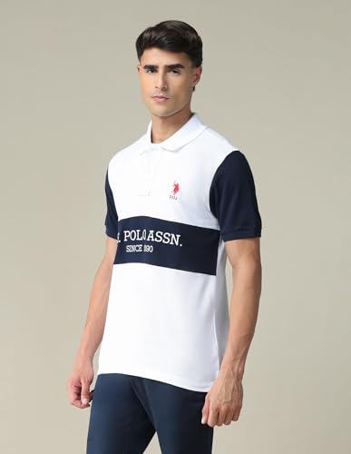 Image of U.S. POLO ASSN. Solid Slim Fit Polo T Shirts for Men - 100% Cotton, Half Sleeves Mens Tshirt