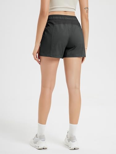 ODODOS Women's Athletic Shorts 3.5'' High Waisted Lightweight Ripstop Quick Dry Workout Running Casual Shorts with Pockets2