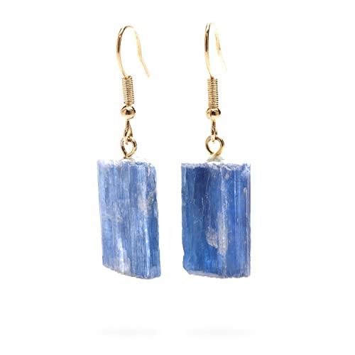 AYANA Brincos femininos de cristal de cura de cianita azul natura...