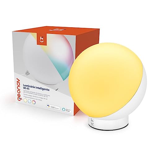 Luminária de mesa Inteligente Wi-Fi, LED 12W, 1200 Lúmens, Branco...