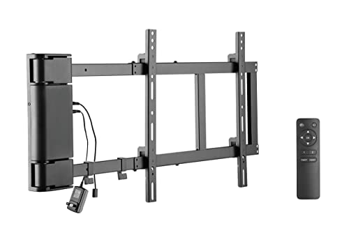 ynVISION.DESIGN Motorized Swing Out TV Wall Mount Bracket for 32" - 75" TV w/Remote Control | Swivels Up to 90 Degrees | Compatible w/Samsung, LG, or Universal Remote via IR