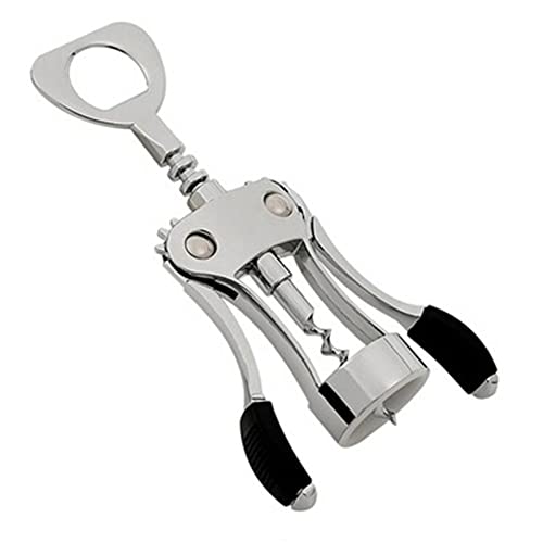 Sacacorchos con alas, Abridor de botellas rojo Sacacorchos Abrelatas Extractor dos puntas acero inoxidable 19x6,5 cm