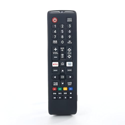 Image of RAYA Silicone Cover Compatible with Samsung Smart TV Remote BN59-01315 / Foxsky TV /X Electron TV Remote Protective Case with Lanyard [R emote NOT Included] (Black)