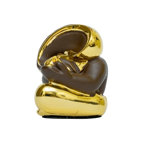 Image of Gold Plated Kripalu Ganesha 01| Ganpati Idol for Car Dashboard, Office Desk & Home Temple, Travel | Divine Blessings & Prosperity | Height 1.7 Inch