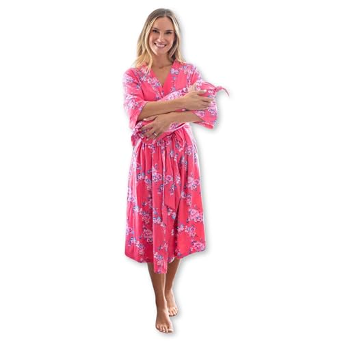 Image of Baby Be Mine Maternity Robe & Swaddle Set – Mommy and Me Hospital Outfits, Labor Delivery Gown, Matching Newborn Hospital Set