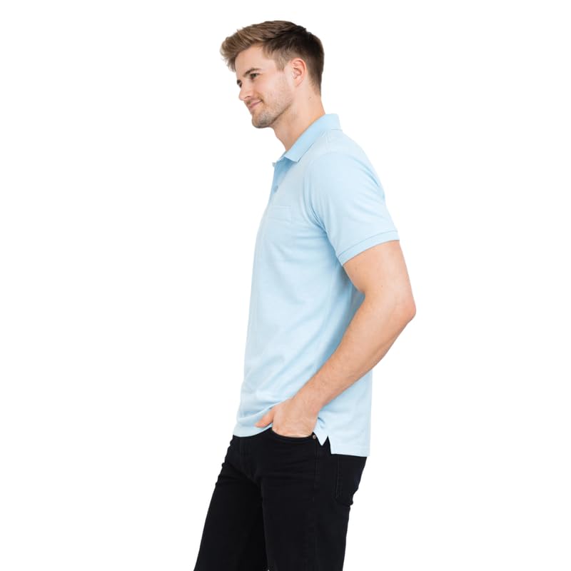 Image of SMAN Polo Neck T-Shirt Pack of 3 for Men & Boys | Half Sleeve Collar Tee with Pocket | Premium Spun Matty Fabric | Casual & Office Wear | Sizes M to 2XL | FX PO3 MCR LMN WHT