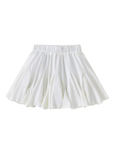 Women's Ruffle Hem Mini Skirt High Elastic Waist Flared A Line Flowy Skirts