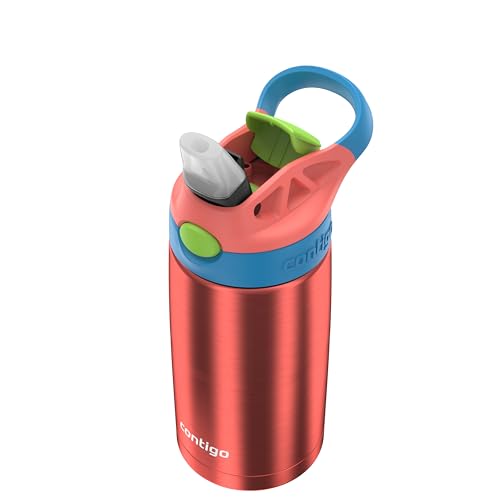 Image of Contigo AUTOSPOUT Water Bottle, 13 oz, Coral Blue /Poppy