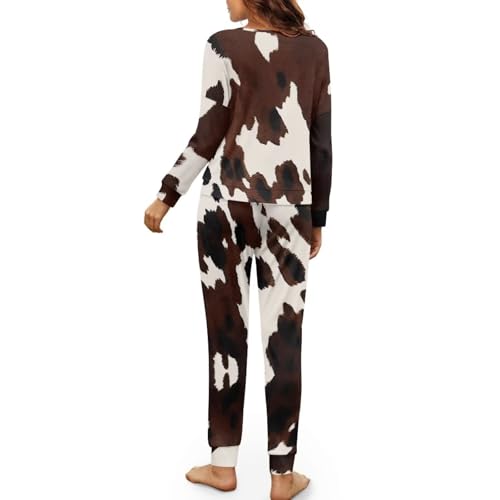 Image of Women's Pajamas Set Soft 2 Piece Loungewear Long Sleeve Pj Set Matching Sleepwear with Pockets for Women Plus Size