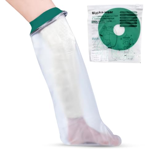 Waterproof Leg Cover for Shower & Bath - Adult - Reusable Waterproof Cast Protector Leg Sleeve Made with a Soft Stretchy Silicone Seal & High Grade PVC Body Small-Medium Upgraded Design