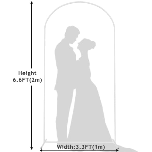 Image of Wokceer 6.6FT Arch Backdrop Stand White Metal Wedding Arch Backdrop Stand | Metal Backdrop Arch Stand Balloon Arch for Wedding Ceremony Birthday Party Bridal Baby Shower Photo Booth Backgound Decor