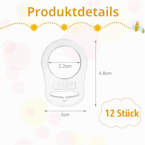 Vicloon Silikonring für Schnullerkette, 12 Stück Baby Silikonring Schnullerhalter Baby Ring Adapter… – Ansicht 2