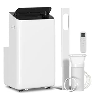 HOMCOM Mobiles Klimagerät 12000 BTU 6-in-1 Inverter Mobile Klimaanlage mit Abluftschlauch, Kühlen, 84L/Tag Entfeuchten, Ventilieren, Auto-, ECO- und Schlafmodus, 60° Schwenkfunktion für bis 35㎡