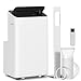 HOMCOM Mobiles Klimagerät 12000 BTU 6-in-1 Inverter Mobile Klimaanlage mit Abluftschlauch, Kühlen, 84L/Tag Entfeuchten, Ventilieren, Auto-, ECO- und Schlafmodus, 60° Schwenkfunktion für bis 35㎡