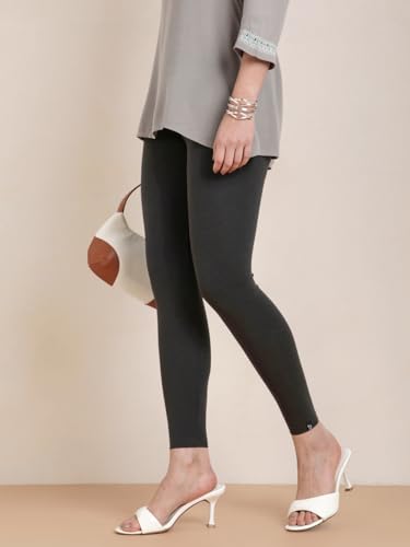 Image of TWIN BIRDS Super Stretchable Cotton Elasthane Fabric Ankle Length Leggings for Women