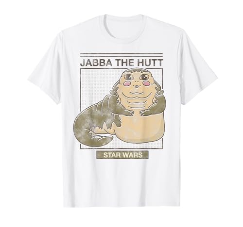 T-shirt Star Wars Jabba le Hutt portrait cartoon grille pour fan