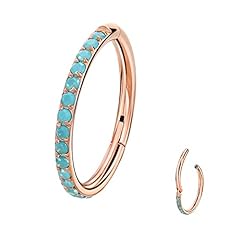 Rose Gold, Turquoise CZ