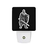 Medieval Knights Sword Shield Table Lamp Plug in Bedside Lamp LED Nightlight for Bedroom Living Room