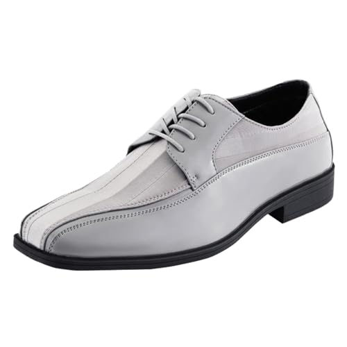 Image of Viotti 179, Casual Dress Oxford Shoes for Men, Satin Striped Lace-Ups, Men's Business Casual Leather & Satin Shoe, for All Formal Occasions