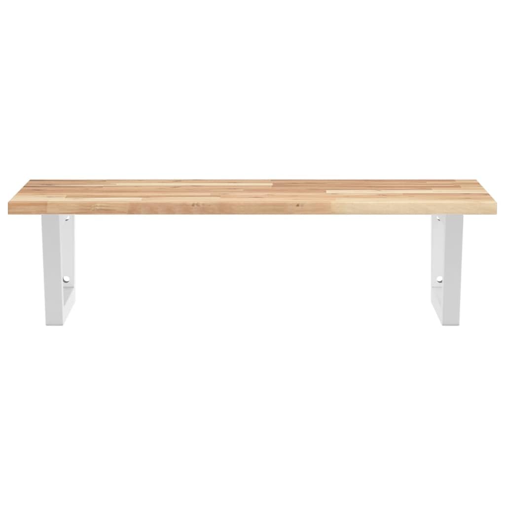 Estantería para lavabo de acero de madera de acacia, 100 x 50 cm, soporte trapezoidal para lavabo, almacenamiento para baño WC con capacidad de carga de 100 kg