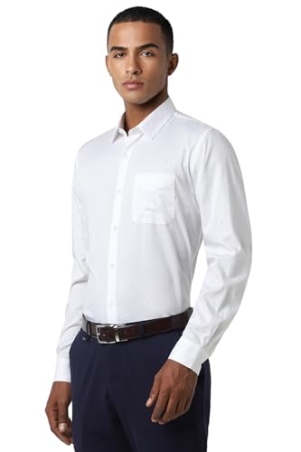 Image of Peter England Men Cotton Solid Slim Fit Shirt