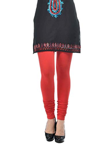 Image of Frenchtrendz Women's Cotton Spandex Stretchable Mid Rise Slim Fit Churidar Leggings Pull On