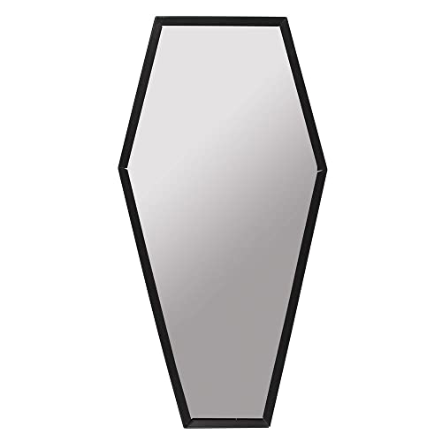 Materiale di alta qualità: realizzato con materiali di alta qualità, il nostro specchio a forma di bara da 50 cm x 25 cm vanta una costruzione resistente e di lunga durata. La struttura in legno nero assicura che possa resistere sia agli elementi interni che esterni.