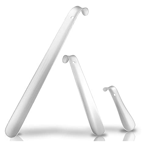 OurTop 3 Stück Schuhlöffel Metall Lang, 41cm & 29cm & 15cm Schuhanzieher aus Metall Stabile Ausführung für Reisen für Schwangere, ältere Menschen Cover