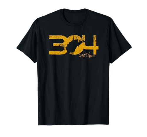 WV Area Code 304 Vintage West Virginia Born Raised Local T-Shirt