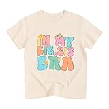Rixalor Toddler Girl Big Sister Shirt Pregnancy Announcement T-Shirts Cotton Short Sleeve Tees 2-10 Years, Sis Era Apricot, 7-8 Years