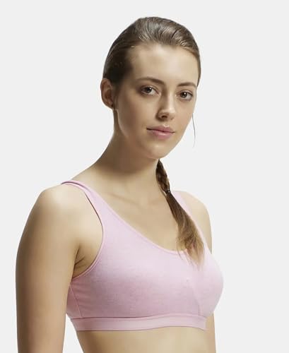 Image of Jockey 1376 Women Super Combed Cotton Elastane Active Bra | Wirefree | Non Padded | Full Coverage Slip-On with Wider Straps | Fabric