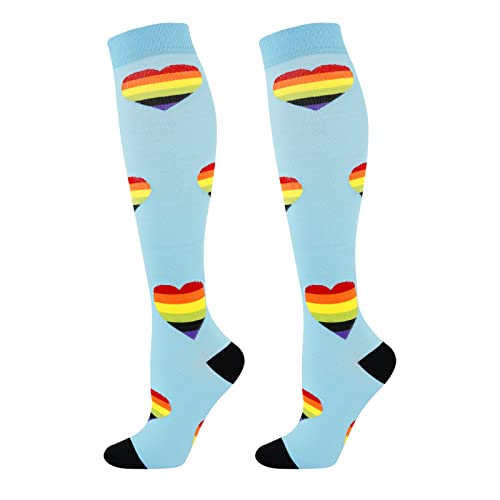 Image of Junely Compression Socks for Women Knee High Festival for Running Athletic Nurses Pregnant Women Work Support Travel Flight