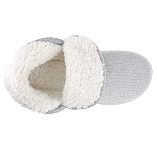 Womens Warm Bootie Slippers Comfy Memory Foam Plush Fleece Winter Indoor House Shoes2