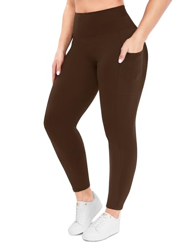 Image of Plus Size Leggings for Women - High Waisted Black Tummy Control Super Soft