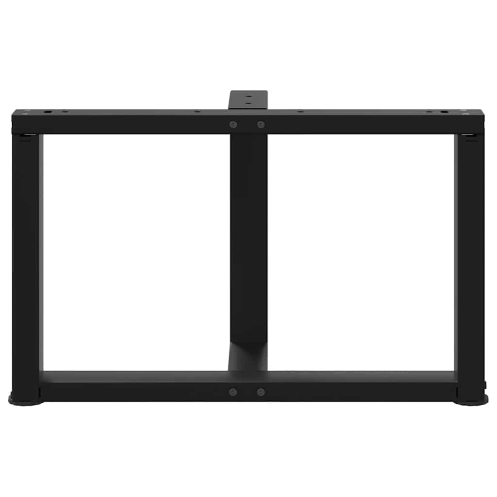 Patas de mesa modernas para mesas individuales: 2 patas estables de acero con recubrimiento en polvo negro con patas de nivelación ajustables