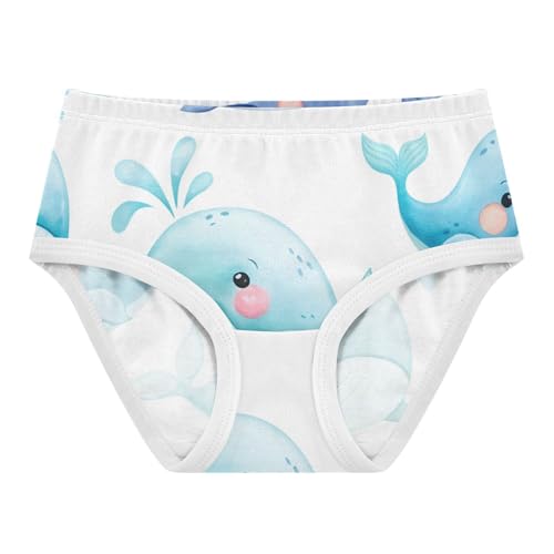 Cute Whale Sea Animal Funny Cute Panties Girl Toddler Underwear Floral Cotton Durable Briefs Undies Kids 2t