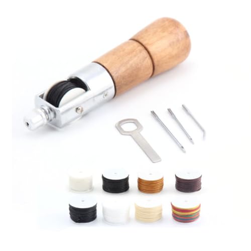 KIXZSAZ Kit de punzón de costura cuero, juego grapadora manual fácil operar profesional, manualidades tela, accesorios DIY para doméstico
