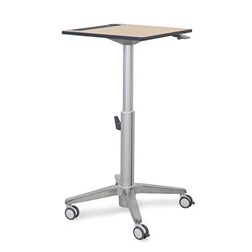 Ergotron – Mobile Standing Desk, Rolling Laptop Sit Stand Desk – 16 Inch Height Adjustment, Maple Ergotron – Mobile Standing Desk, Rolling Laptop Sit Stand Desk – 16 Inch Height Adjustment, Maple