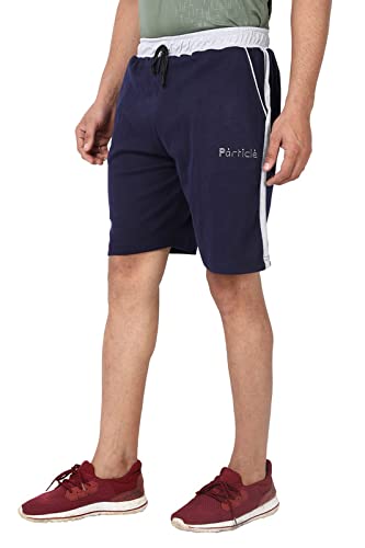 Image of Particle Men's Plus Size Big Size Bermuda Shorts | 230 GSM Ribbed Cotton Half Pant for Men with Deep Side Pockets | Sizes XL-5XL (34-52 Inch Waist)
