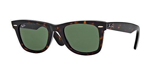 Ray-Ban RB2140 Original Wayfarer Unisex Sunglasses (Tortoise Frame/Green Lens 902, 54)