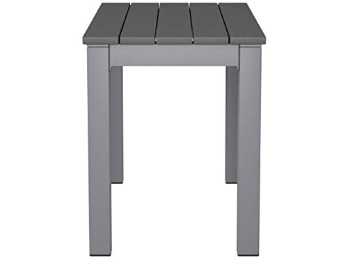 Cortesi Home CH-DB700114 Jaxon Aluminum Outdoor Bench in Poly Resin, 26" W x 14" L x 17" H, Grey - Thumbnail 4