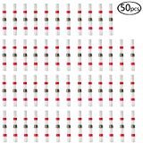 DEPEPE 50PCS Solder Seal Wire Connectors, Heat Shrink Butt Connector Waterproof Insulated Electrical Butt Terminals for Automotive Marine, 22-18 AWG, Red