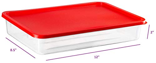 Zilpoo 2 Pack Plastic Bacon Keeper, Deli Meat Saver Cold Cuts Cheese Food Storage Container with Lid for Refrigerator, Shallow Low Profile Christmas Cookie Holder, 84 oz. - Thumbnail 2