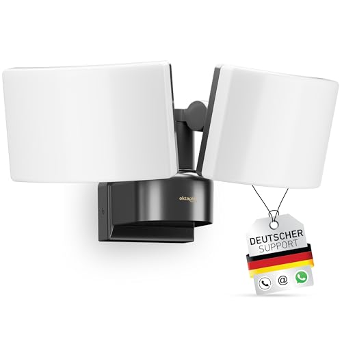 Oktaplex Faretto LED 40 W 230 V bianco caldo 3000 K 3200 lumen applique da esterno orientabile Cali Dos IP65 lampada da esterno a parete bianco per giardini terrazze e verande